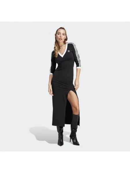 Adidas Originals sukienka Adicolor maxi dopasowana czarny