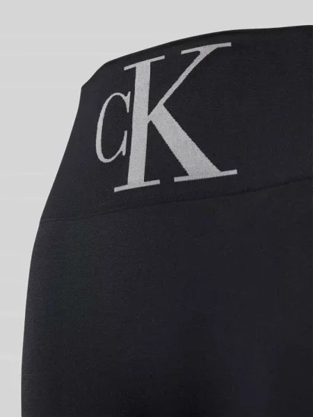 Legginsy o kroju skinny fit z nadrukiem z logo Calvin Klein Jeans czarne