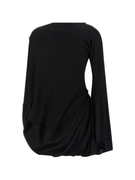 Top Junya Watanabe asimetric drapat negru