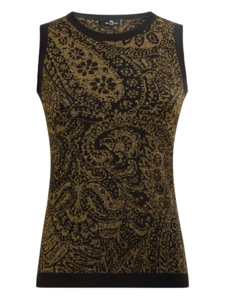 Top Etro cu model paisley negru