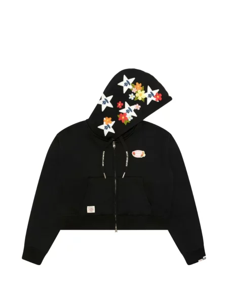 Hanorac cu glugă Aape By A Bathing Ape cu broderie cu model floral negru