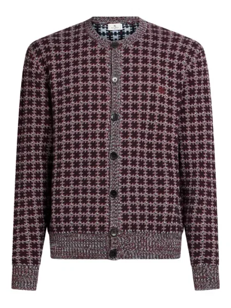 Cardigan Etro cu imprimeu geometric maro