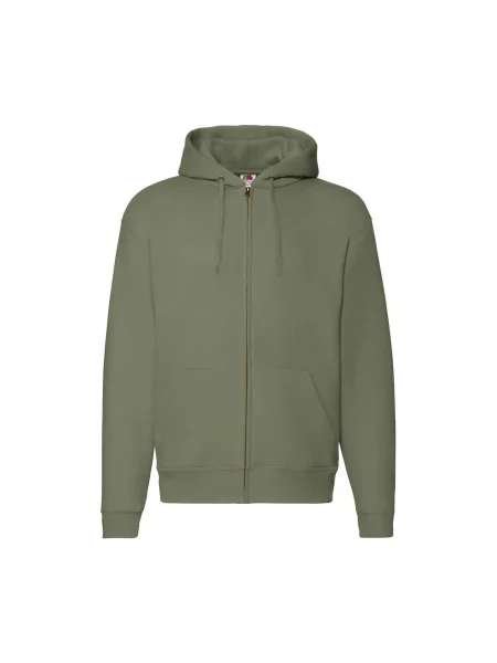 Bluza z kapturem i zamkiem błyskawicznym Fruit of the Loom Premium zielona
