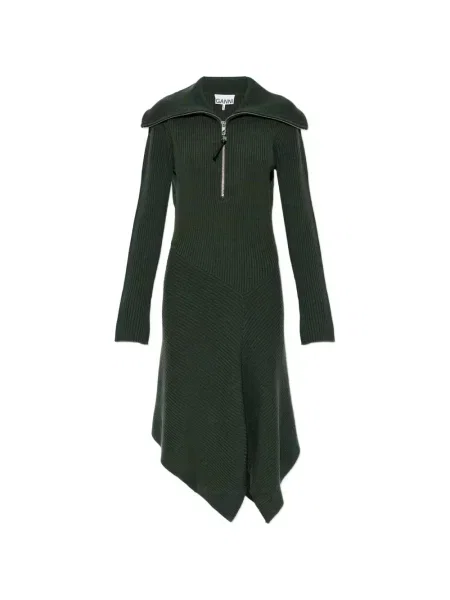 Rochie Ganni tricotate verde