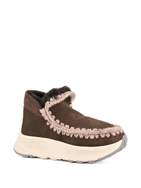 Sneakerși Mou din piele de oaie maro