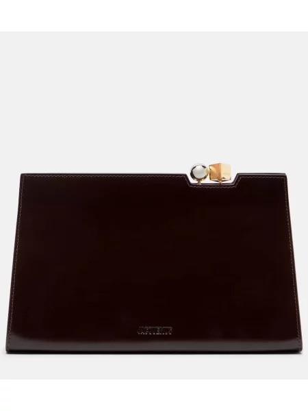 Usnjena pisemska torbica Jacquemus bordo