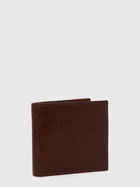 Barbour portofel de piele barbati negru maro