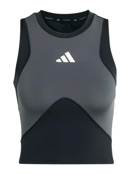 ADIDAS PERFORMANCE Sport top gri închis / negru alb