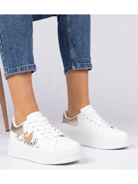 Sneakerși D/ceo cu imagine alb