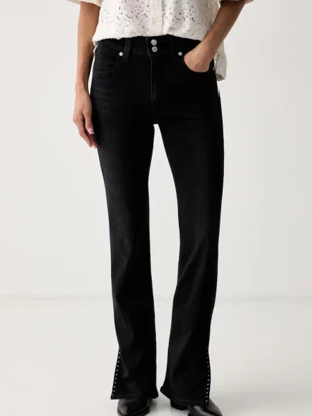 Levi's blugi bootcut pentru femei STUDDED SLIT HEM negru