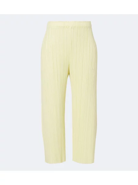 Pantaloni Pleats Please Issey Miyake galben