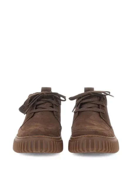 Cizme scurte Clarks din dantelă maro