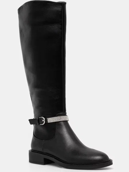 Steve Madden cizme Riggs femei cu plat negru