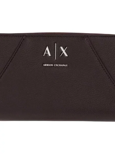 Armani Exchange portofel pentru femei cu imitație de piele maro