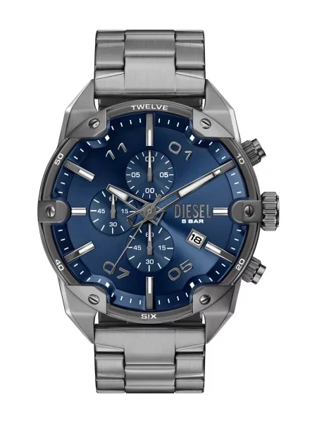 DIESEL Ceas analogic SPIKED bleumarin gri