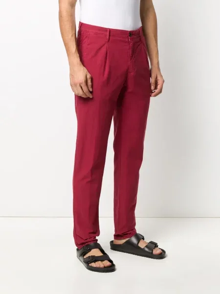 Pantaloni chino Incotex plisate roșu