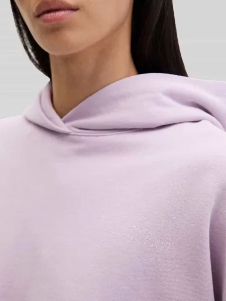 Bluza z kapturem o kroju relaxed fit z czystej bawełny Marc O'polo fioletowa