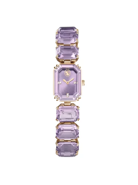 Lniany zegarek Swarovski fioletowy