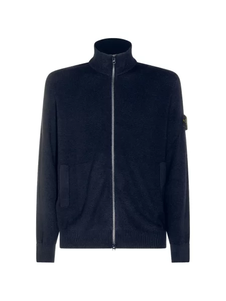 Pulover Stone Island de lână cu strasuri albastru