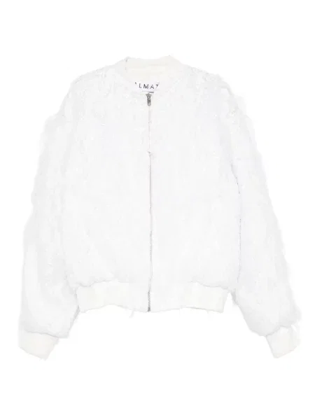 Kurtka bomber Almaz z cekinami biały