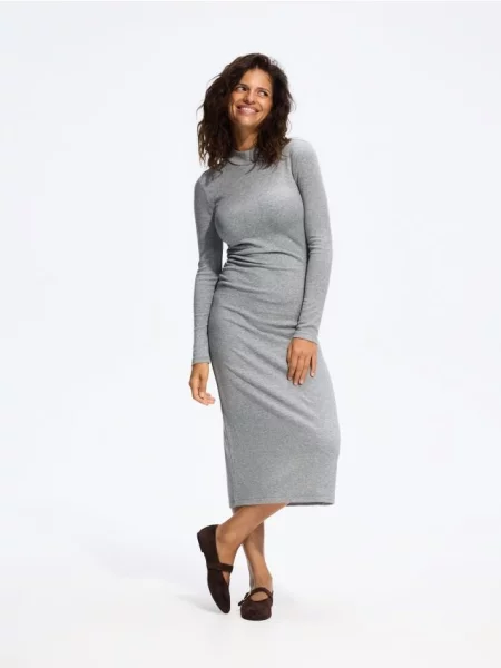 Reserved Rochie midi cu adaos de gri-închis gri
