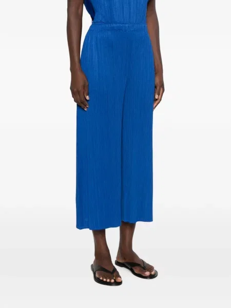 Apkirptas kelnės Pleats Please Issey Miyake mėlyna