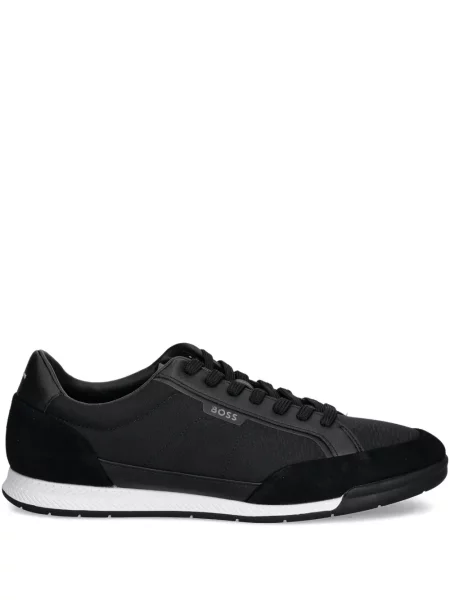 Sneakerși Boss cu șireturi din dantelă negru