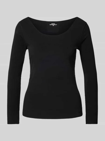 Bluzka z długim rękawem z dekoltem okrągłym Magic Bodyfashion czarna