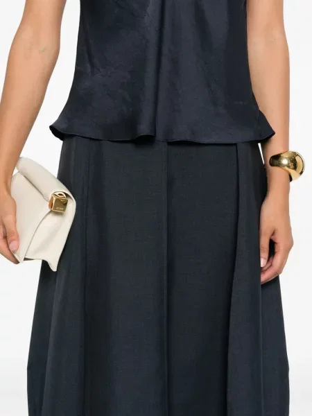 Fusta plisata Theory până la genunchi albastru