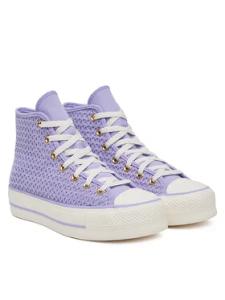 Converse Plátěnky Chuck Taylor All Star Lift Platform Knit Kadın Mor fialová