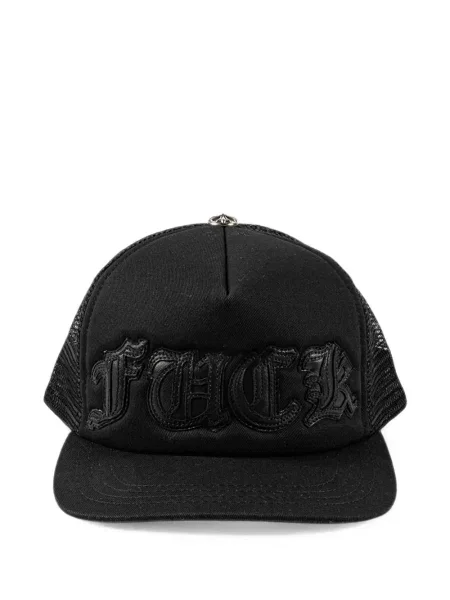 Căciulă Chrome Hearts plasă cu motiv cu inimi cu autograf negru