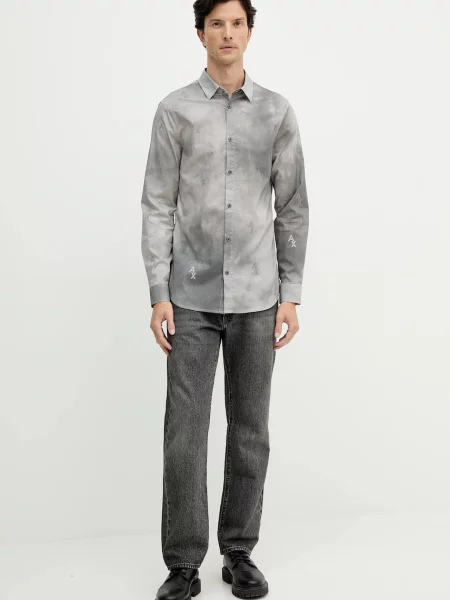 Сорочка Armani Exchange regular класичний комір сірий