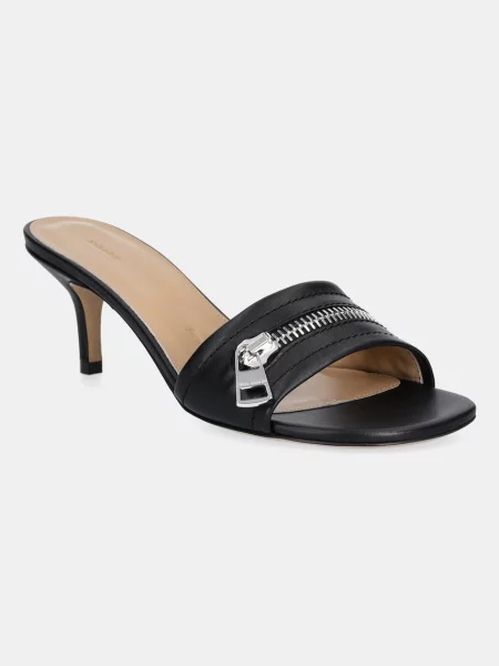 JW Anderson papuci de piele Biker Heel Sandal cu cui negru