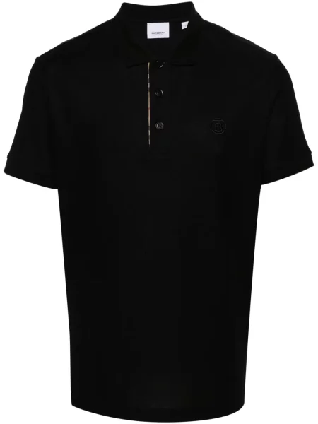 Polo Burberry cu broderie negru