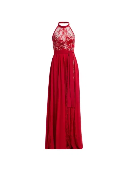 Rochie maxi Elie Saab din dantelă roșu