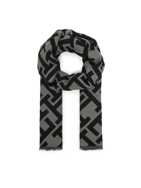 Fular Tommy Hilfiger Th Monogram Heavy Scarf negru