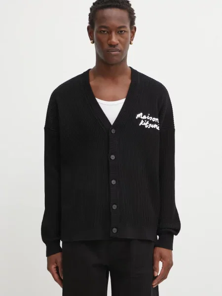 Kardigan Maison Kitsuné Maison Kitsune Handwriting Comfort pánský černá