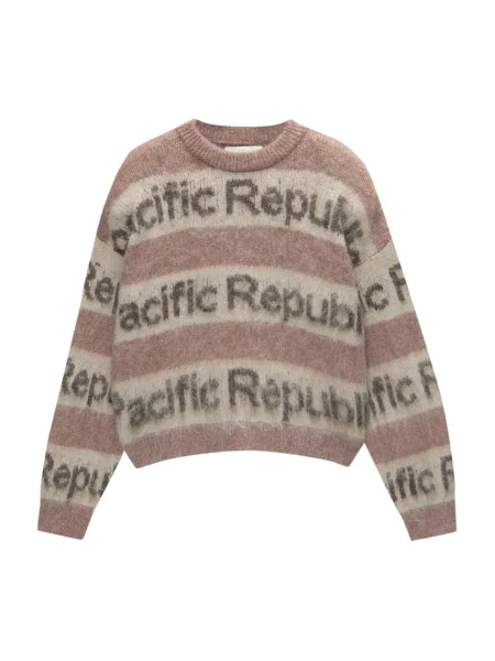 Pull&Bear Pulover crem / închis / roșu amestecat gri