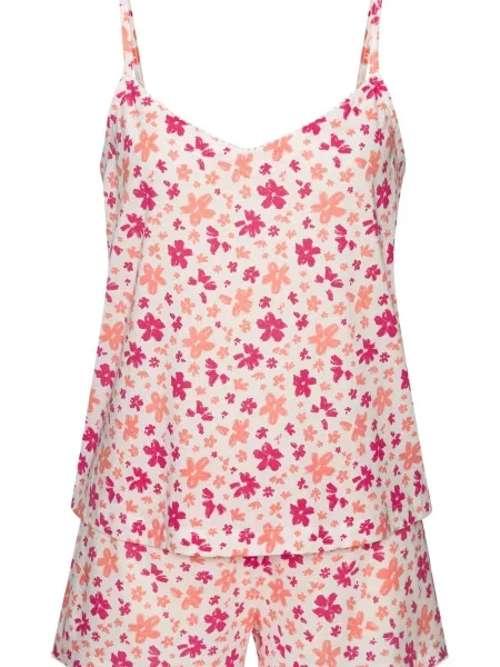 LSCN by LASCANA Kratke hlače za spanje korala / roza bela