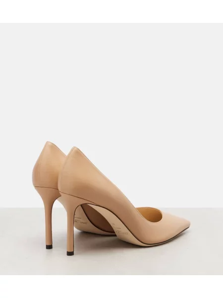 Pantofi cu toc Jimmy Choo din piele bej