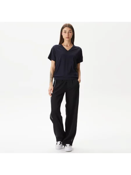 Lacoste Koszulka Relaxed Fit V-Neck czarny