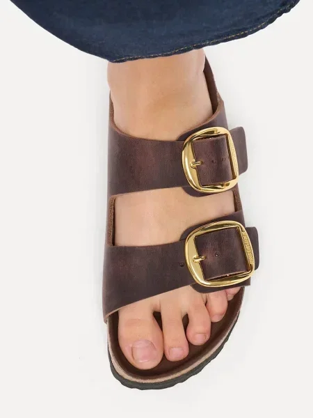 Кожаные шлепанцы Birkenstock с пряжкой