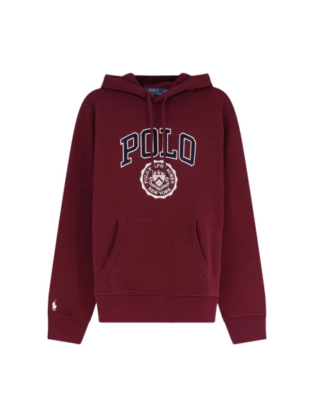 Bluza z kapturem o kroju relaxed fit z mieszanki bawełny Polo Ralph Lauren czerwona