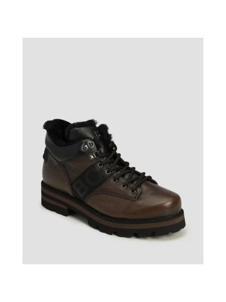 Kožené šnurovacie tenisky Bogner hnedá