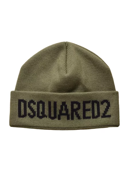 Czapka Dsquared2 wełniana zielona