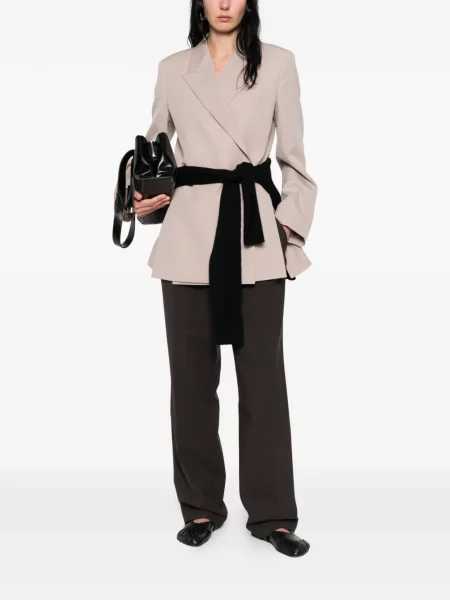 Pantaloni Mm6 Maison Margiela plisate maro