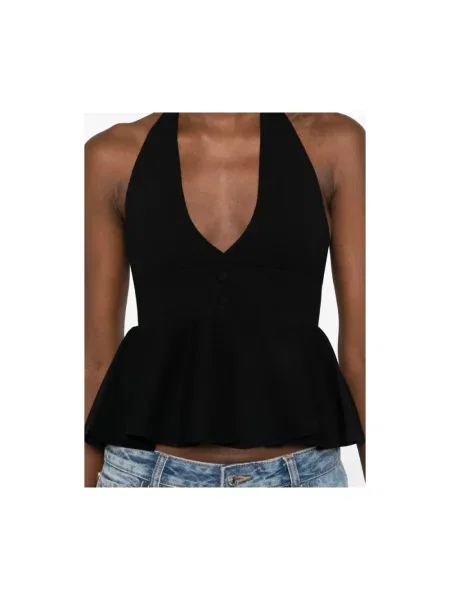 Top Gimaguas z dekoltem halter czarny