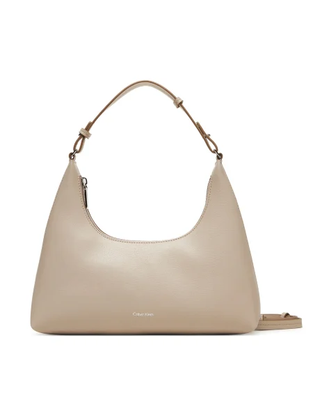Calvin Klein Дамска чанта Foil Logo Conv Shou?Lder Bag бежов