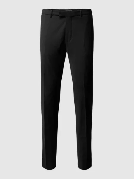 Spodnie garniturowe o kroju slim fit z dodatkiem wełny model „Piet” – „Drynamic” Drykorn czarne