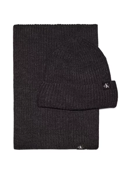 Otroška kapa in šal Calvin Klein Jeans črna